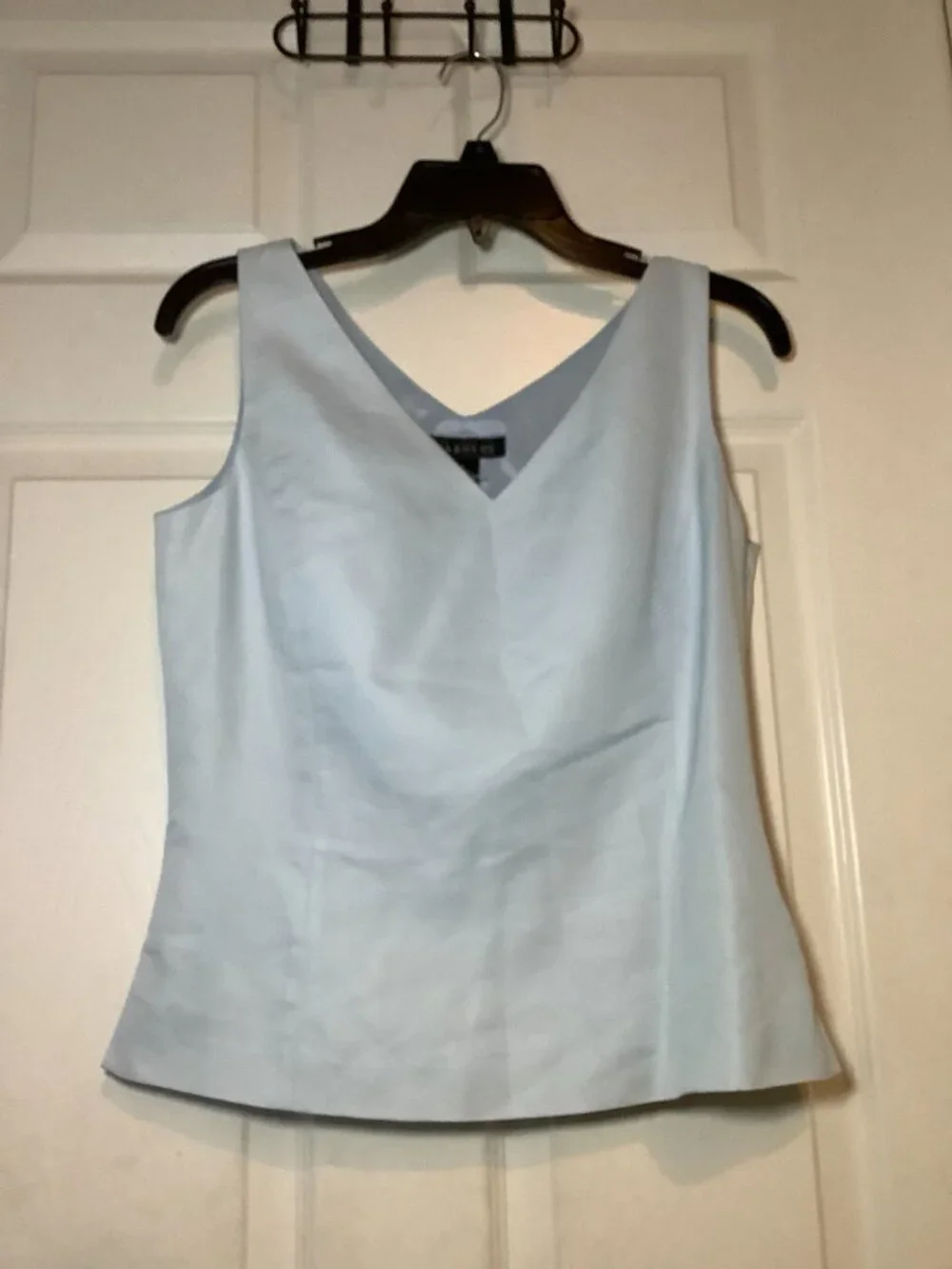 Harold's light blue two-piece skirt set